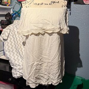 Rue21 White Crochet Trim Dress